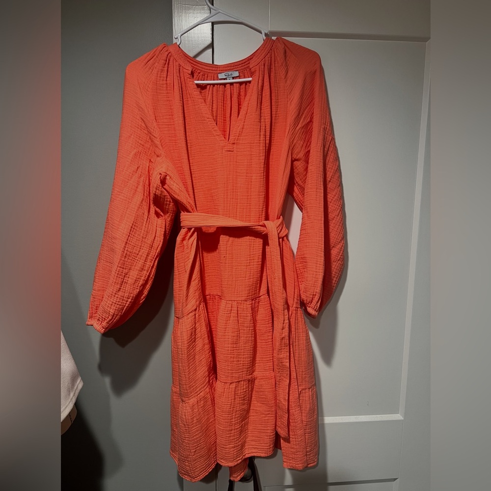 Rails Vibrant Orange Long Sleeve Dress